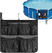 Lueear Pool Organization and Storage - 5 Compartments Mesh Organizer Storage Pouch - Multipurpose Pool Bag Mesh Pocket for Home Camping Beach Parties