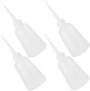 KALLORY 4pcs Pet Squeeze Bottles: 300ml Industrial Liquid Dispensing Bottles with Precision Pointed Tip for Glue Oil Paint Solvents - for DIY Craft Supplies