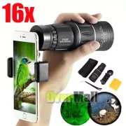 16x52 Zoom Dual Focusing Monocular Telescope Lens Camera HD Scope Phone Holder