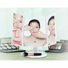 Makeup Mirror With LED Light Standing Mirror Magnifying Tri-Fold Touch