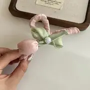 Tulip Hair Clip / Hair Claw / Hair Tie Hair Claw - 03 - Pink & Green - One Size