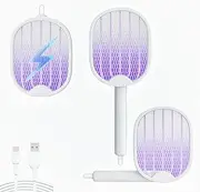 KOKOCCBD Electric Mosquito Swatter Racket Foldable Mosquito Killer USB Charging, Bug Zapper,Electric Fly Swatter with Trap LED UV for Indoor, Outdoor