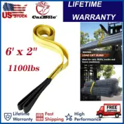 New 6' x 2" Heavy Duty Lift Sling Straps Web Sling Tree Saver Recovery Strap Web