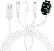 Skrring USB C Watch Charger 4 in 1 Portable Type C Charging Cable Compatible with Apple Watch iwatch Series Ultra/SE/8/7/6/5/4/3/2/1 and Compatible with iPhone,Galaxy,Pixel,Android (4ft/1.2M)
