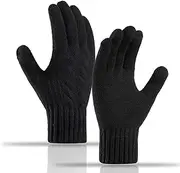 [Wioklwe] Winter Touch Screen Gloves - Womens Thermal Gloves Thickened Knitted Gloves Mittens Soft Warm for Girls Ski Cycling Running Gifts UK