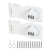 2Pcs 4.5" Combination Rotary Hasp Latch Lock 3-Digit Password Cabinet White