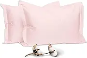 100% Egyptian Cotton Pillow Cases, a Set of 2 Cool Pillowcase, Long-Staple 100% Cotton Breathable, and Soft Sateen Weave Bed Pillow Cover, 1000 Thread Count Comfy Pillow Covers 48 * 74 CM (Nude Pink)