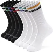 [MONFOOT] Women's and Men's 4-8 Pack Athletic Cushioned Crew Socks