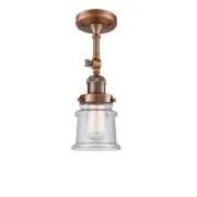 Innovations Small Canton 6" LED Semi-Flush, Copper/Seed Bell - 201F-AC-G184S-LED