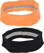 [BRIGHTFUFU] Elastic Comfortable Running Headband 2 Pack Sweat Absorbent Head Wraps for Men Women