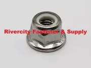 (100) M8-1.25 Hex Flange Stop Lock Nut Nylon Insert A2 Stainless DIN 6926 8mm