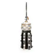 MacKENZIE CHILDS STERLING CHECK TASSEL BNWT