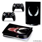 Black Superhero PS5 Disk Decal Skin Sticker for Playstation5 Console Controller