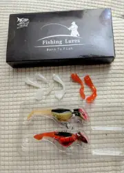 KRLAO 2 Bass Fishing Lures Soft Paddle Tail Freshwater Fishing