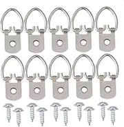 DOITOOL 200pcs 1 Set Picture Hanging Hook Photo Stickers Photo Frame Hook Hanging Pictures Marking Tool D Rings Picture Hanging D Ring Picture Hangers Ring Screws D - Ring Silver