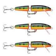 3x Rapala 7cm Jointed Shallow Diver Hard Body Fishing Lures - Perch