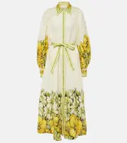 [Alemais] Alémais Gisela floral linen shirt dress UK 8 yellow