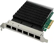 Anlayliay 2.5GB NIC Network Card PCIe X4 Six RJ45 Ports Ethernet Network Adapter Support Win Server/7/8/10/Linux