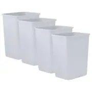 Superio 4.5 Gallon Plastic Trash Can, Waste Bin- 18 Qt (4 Pack, White Smoke)