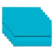 15PK Marbig Slimpik Foolscap Document Wallet Holder Paper Stationery Storage Blu
