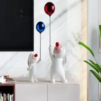 在飛比找momo購物網優惠-【JEN】北歐創意紅鼻子氣球小兔裝飾擺飾(大+紅色球)