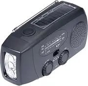 FM/AM/NOAA Weather Radio Hand Crank, Self Powered Solar Portable Emergency Survival Radios with Flashlight, 2600mah Battery Operated Power Bank Smart Phone Charger,SOS