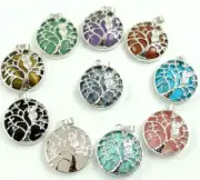 Bird Owl Tree Of Life Pendant Quartz Crystal Opal Pendants DIY Necklaces 10Pcs