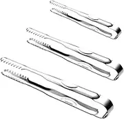 3pcs Stainless Steel Food Serving Tongs Thick Sugar Tongs for Ice Appetizers More Versatile Kitchen Utensils for Home Cafe Bar