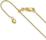 [JewelryWeb] 10k Adjustable Spiga Chain Necklace in White Gold Yellow Gold Choice of Lengths 56 76 and 0.8mm 1.35mm
