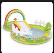 Inflatable Kids Pool Large 9’ 6” x 5’ 11” x 3’ 5” My Garden Play Slide NEW