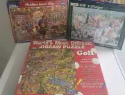 Lot Of 4 Puzzles 529, 1000 x3 Pieces New Sealed. White Mountain & More