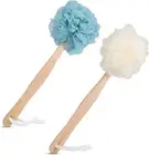 2 Pack Loofah Sponge, Loofah Back Scrubber Long Handled Sponge Mesh Pouf Show...