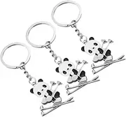 BESPORTBLE 3pcs Durable Panda Keychain Cute Cartoon Animal Charms for Backpack and Keys Portable Stylish for Birthdays and Outdoor Use