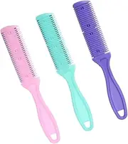 Healvian Hair Cutting Scissors Set Double-side Hair Comb Stainless Steel Comb for Diy Styling