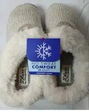 6PK Womens Bed Slippers with Fur Dluxe by Dearfoams Memory Foam Sz S / 5-6 New