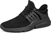 [QANSI] Womens Runing Sneakers Non Slip Lightweight Mesh Breathable Tennis Shoes Athletic Walking Shoes Black Size: 7