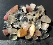 30g Natural Rutile and Phantoms Quartz Crystals Colorful Polished Tumbled Stones