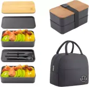 Bento Box Adult Lunch Box with Lunch Bag, Japanese Stackable Lunch Box Container