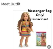 New Bag Only! American Girl Doll Lea Meet Messenger Bag Embroidered Canvas
