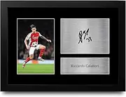 HWC Trading Riccardo Calafiori Arsenal Gifts Printed Signed Autograph Picture for Football Fans and Supporters - A4 Framed