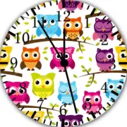 Cute Owl Frameless Borderless Wall Clock For Gifts or Home Decor E217