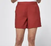 Ladies size 12 Brick RED PULL ON Shorts Target work play pockets NEW 8872