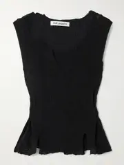 [Our Legacy] Our Legacy - Ragged Frayed Wool Peplum Top - Black - EU 40 EU 40 Black