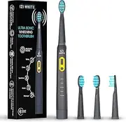 IZI Sonic Electric Toothbrush for Adults,360 Deep Clean, Electric Toothbrush for Adults,40000 Strokes/min, Power Electric Toothbrush, Smart Timer and 4 Brush Heads - Grey