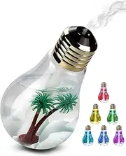 Small Air Humidifier, Night Light, Colorful Essential Oil Aromatherapy Diffuser, Bulb Air Humidifier, Mini USB Air Purifier, Personal 400ML Portable Desk Humidifier for Office, Bedroom, Plants