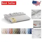 Crisp Cotton Percale King Fitted Sheet with 16" Deep Pockets - Silver Elegance