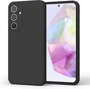 [Leonids] Silicone Case for Samsung Galaxy A35 5G, Shocklproof & Full Body Protective Case Cover for Samsung Galaxy A35 Smartphone (Black)