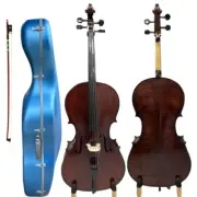 Professional left 4/4 Cello Solid Flamed Maple Back Spruce Top with hard case