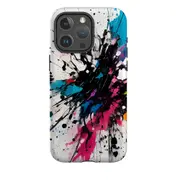 For iPhone 15 Pro Max Tough Case Compatible with MagSafe Dark Splatter