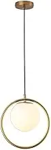 TONFON Nordic Gold Glass Globe Pendant Light Modern Single Head Chandelier E27 Iron Art Glass Hanging Light for Kitchen Island Living Room Bedroom Bedside Dining Room Hallway Ceiling Light Fixture